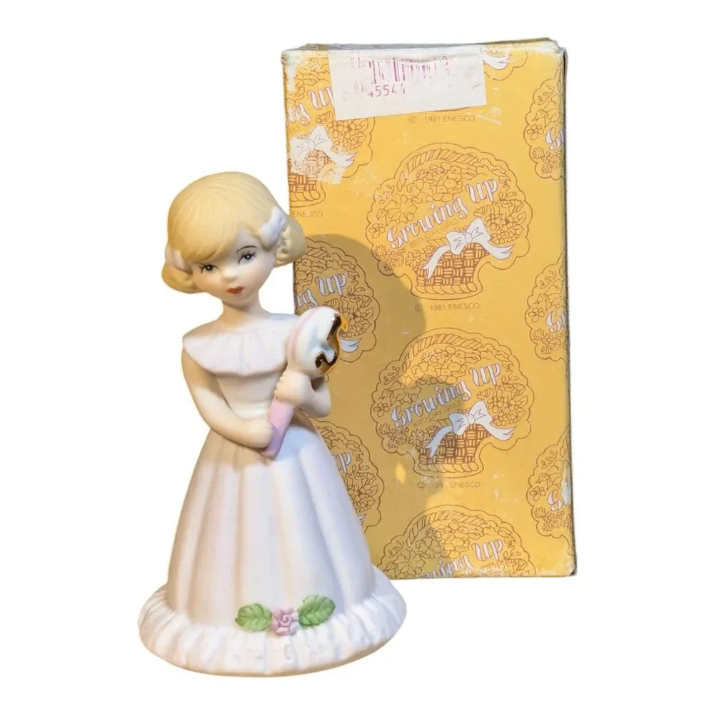 Enesco FIVE 5 Growing Up Birthday Girl BLONDE Figurine 1981 NEW IN BOX